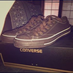 Brown leather Converse sneakers